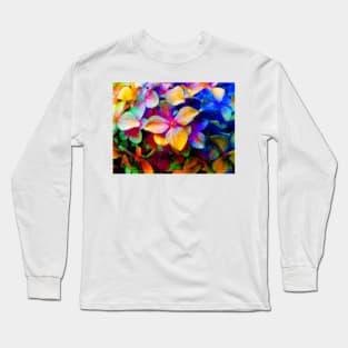 Watercolor hydrangea close up Long Sleeve T-Shirt